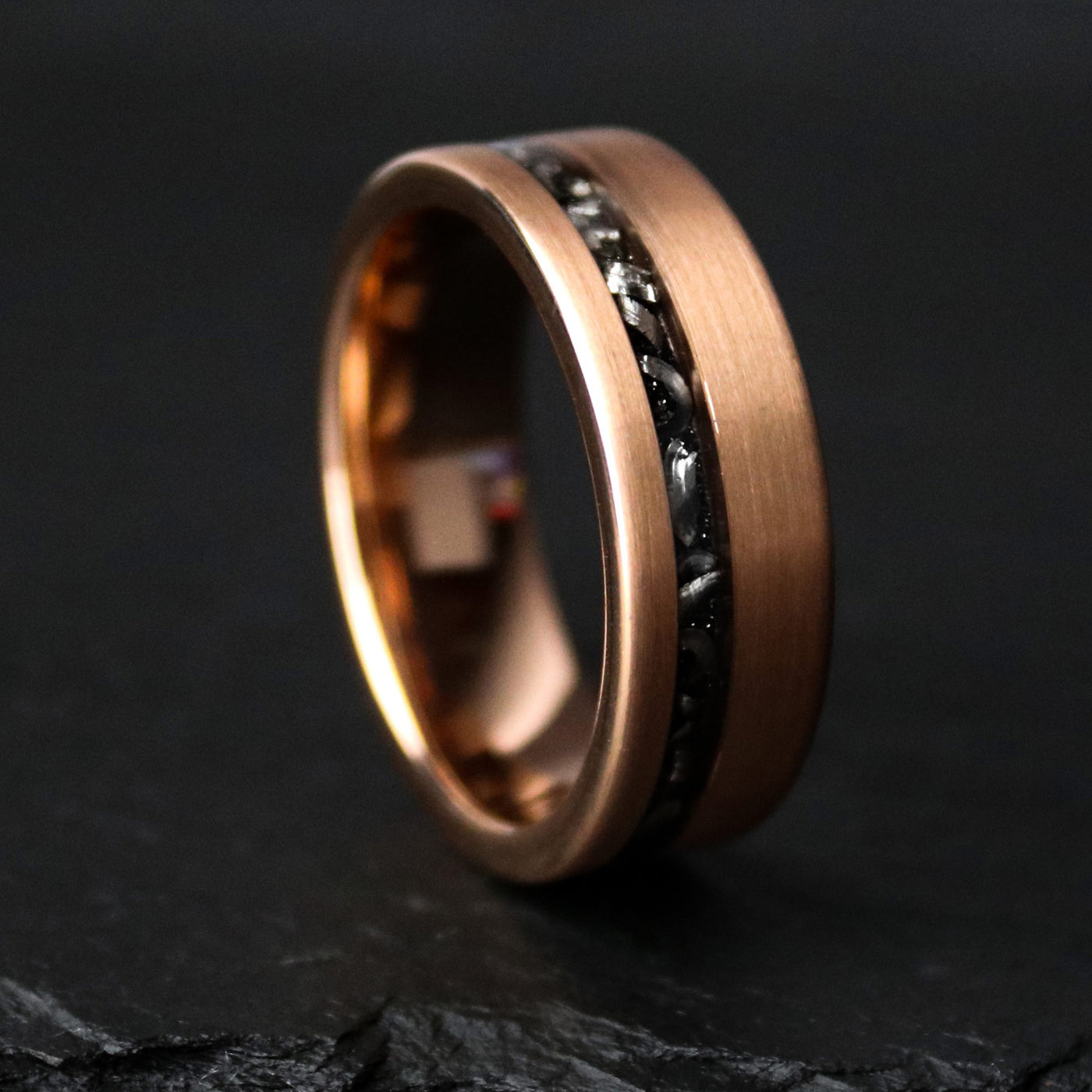 Mens Womens Meteorite Gibeon Band Ring Gift Idea Set