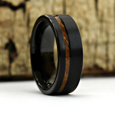 Black Whiskey Barrel Wedding Ring from Thorum
