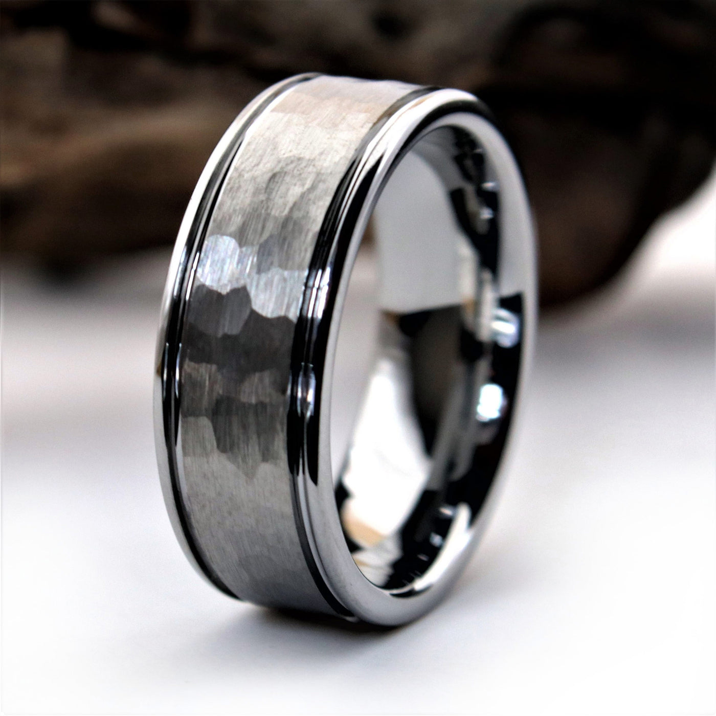 The Atlas Hammered Titanium Ring