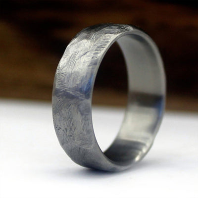 6mm Hammered Titanium Wedding Ring