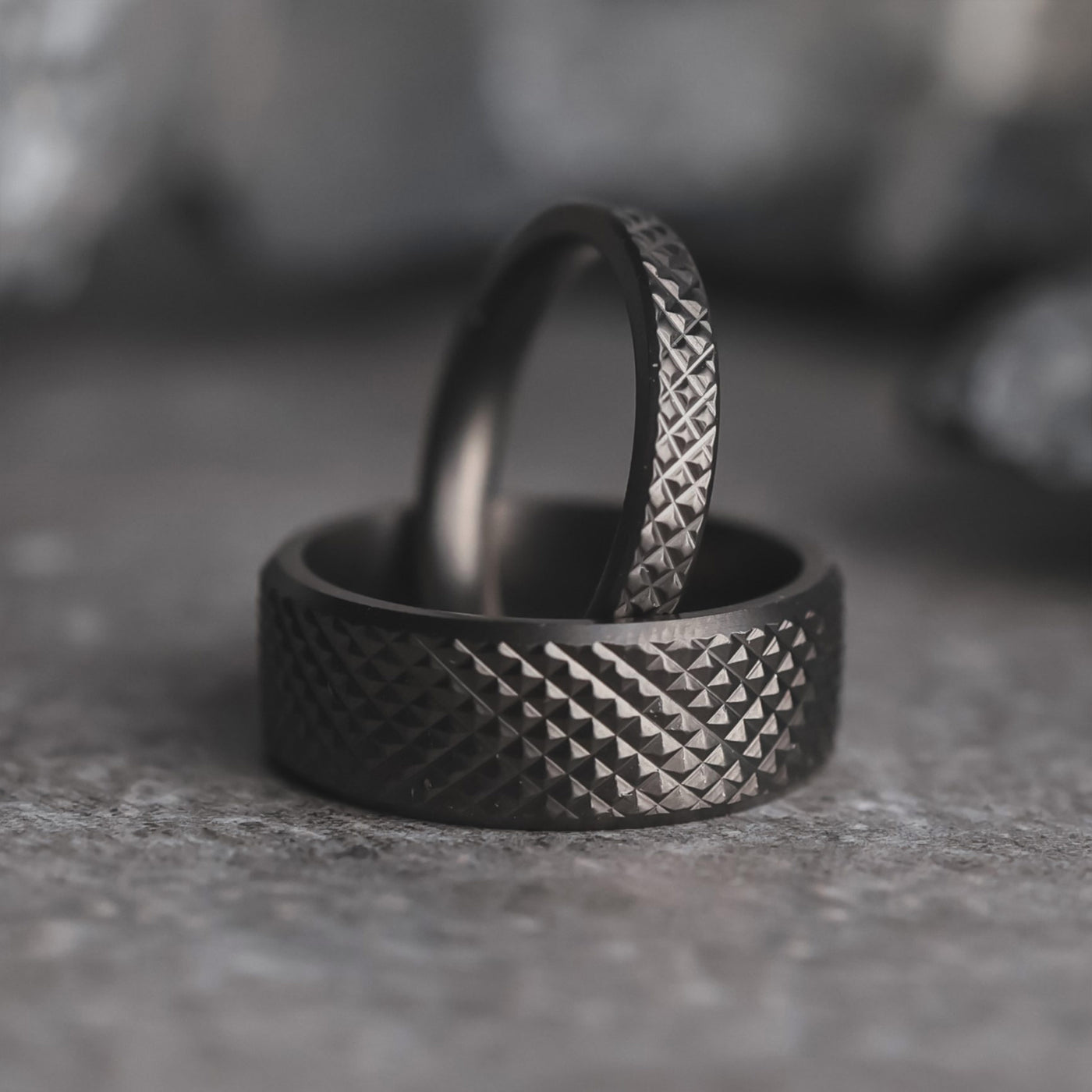 Gym Inspired Barbell Wedding Rings