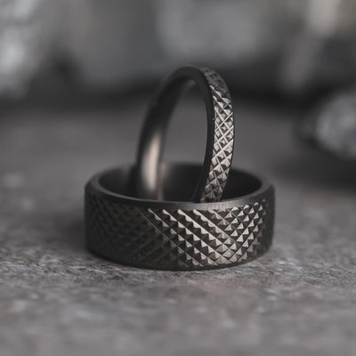 Gym Inspired Barbell Wedding Rings