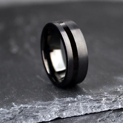 Tungsten and Wood Ring