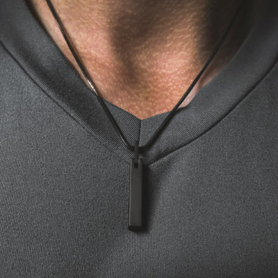 Charcoal | Men's black pendant necklace chain | Thorum