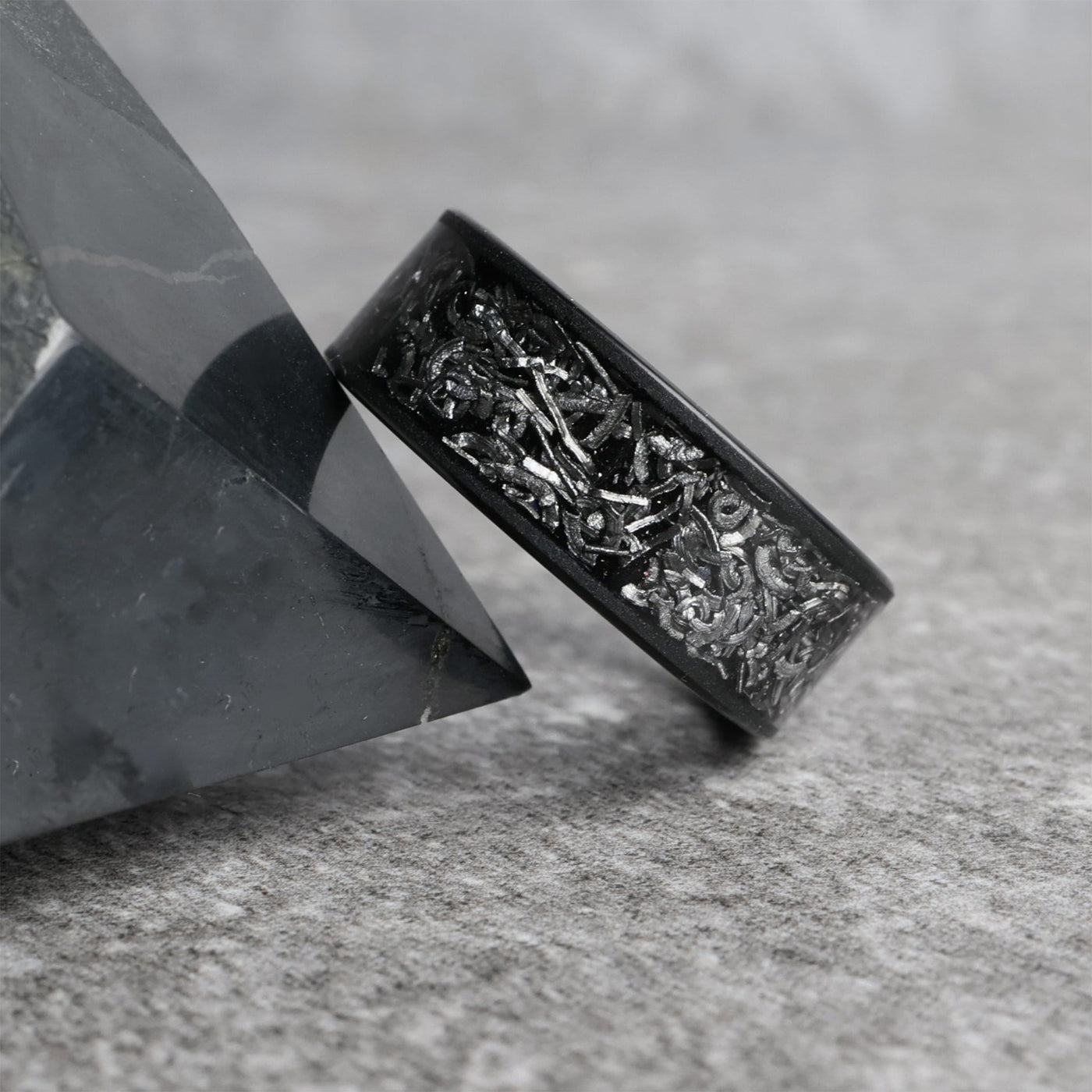 Black Gibeon Meteorite Men's Wedding Band