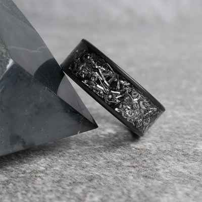 Black Gibeon Meteorite Men's Wedding Band