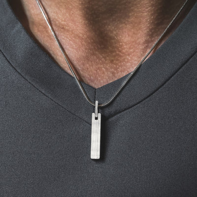 Aurelius | Men's brushed silver pendant necklace | Thorum