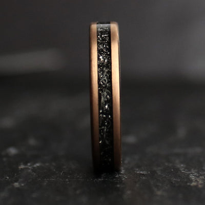 Thorum Rose Gold and Meteorite Ring