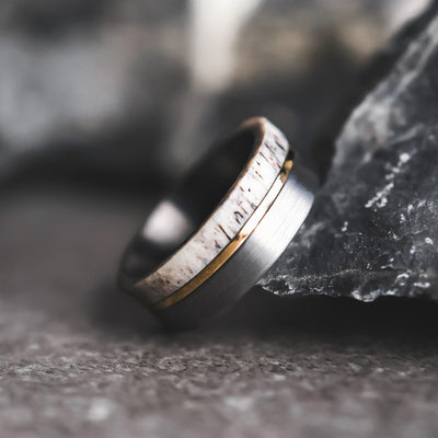 Deer Antler Wedding Ring