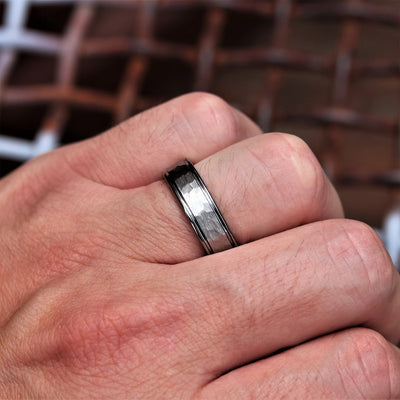The Atlas Hammered Titanium 6mm Band