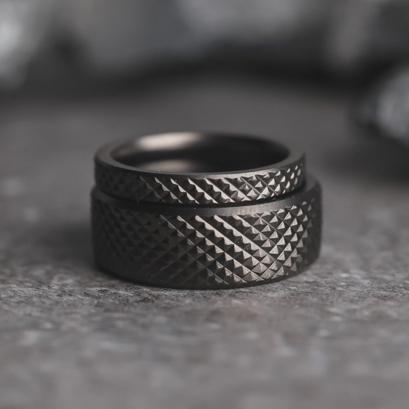 The Barbell Wedding Ring Matching Set
