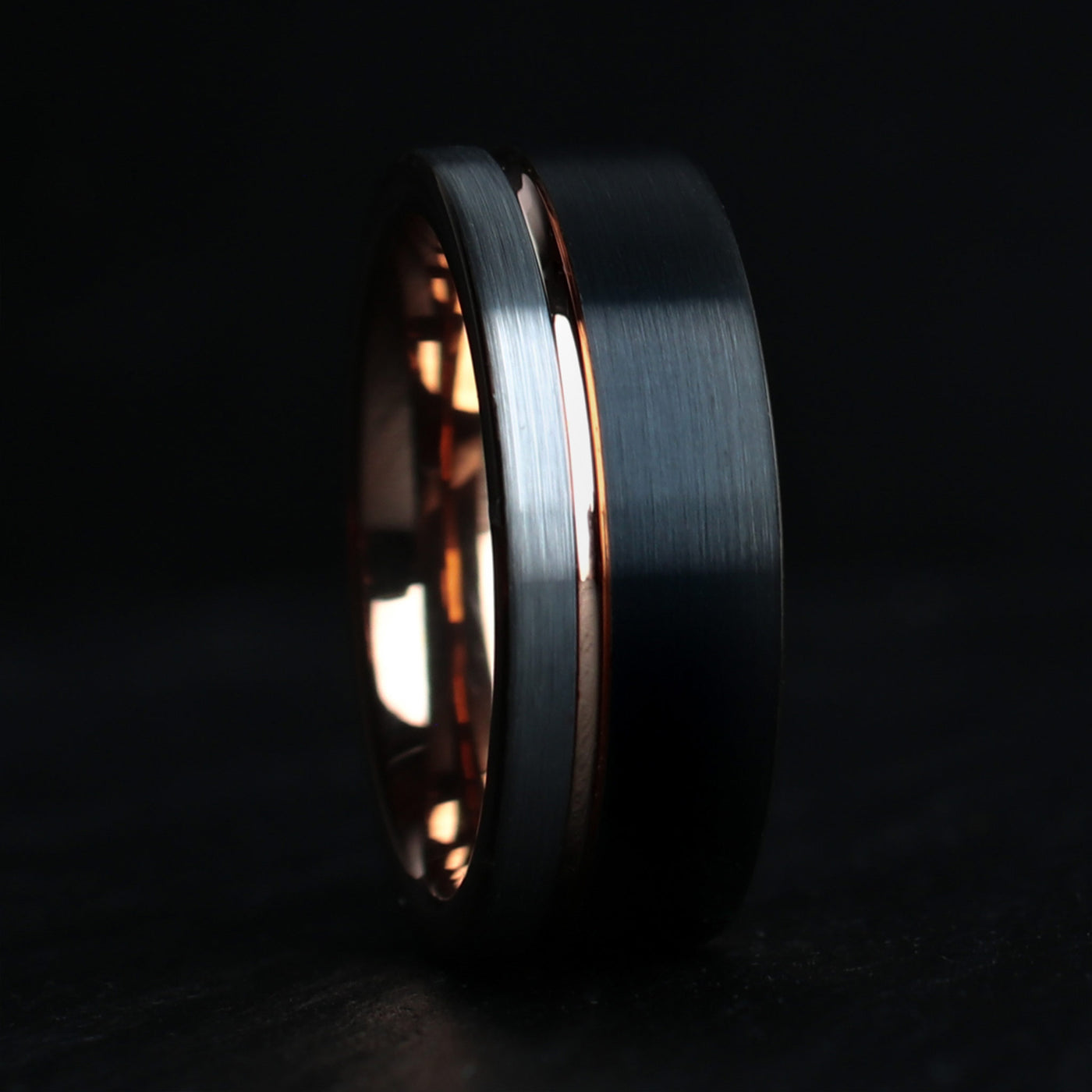 Rose Gold and Tungsten Wedding Band