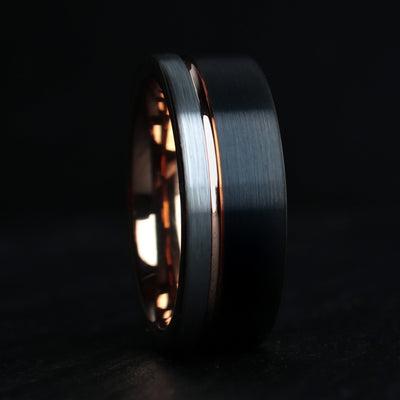 Rose Gold and Tungsten Wedding Band