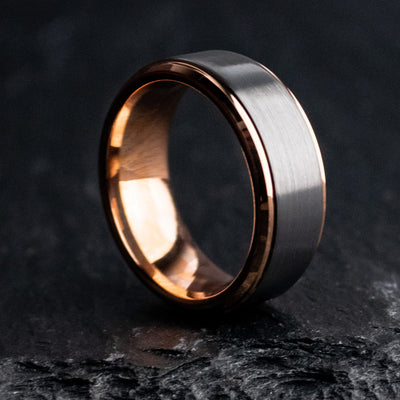 Tungsten and Rose Gold Ring