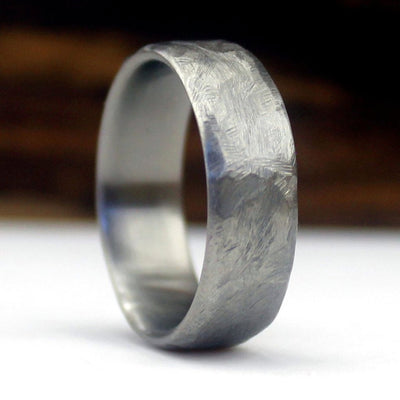 The Fjord Hammered Titanium Wedding Ring
