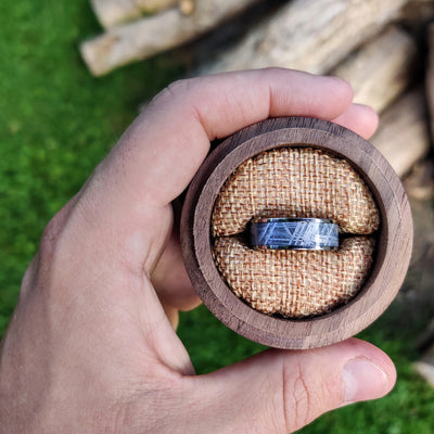 8mm Gibeon Meteorite Wedding Band for Men