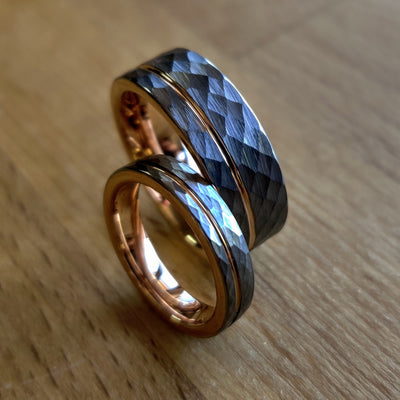Hammered Rose Gold Ring Set | Thorum