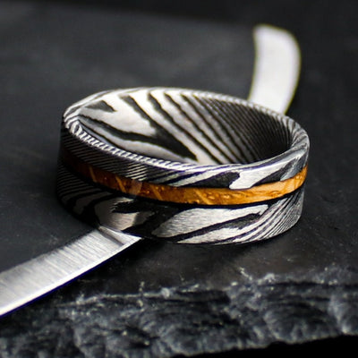 Whiskey Barrel and Damascus Ring | Thorum