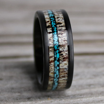 Arizona Turquoise and Antler Wedding Band | Thorum