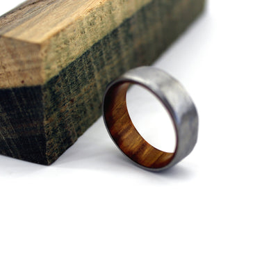 Hammered Ironwood Wedding Ring | Thorum