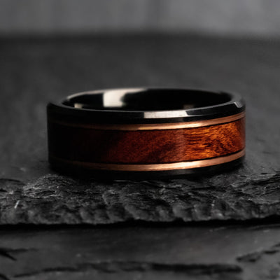 The Magnus | Rose Gold Black Ironwood Ring | Thorum