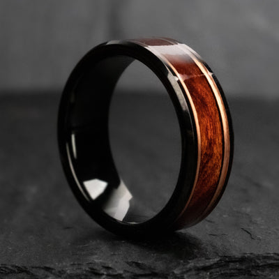 The Magnus | Rose Gold Black Ironwood Ring | Thorum