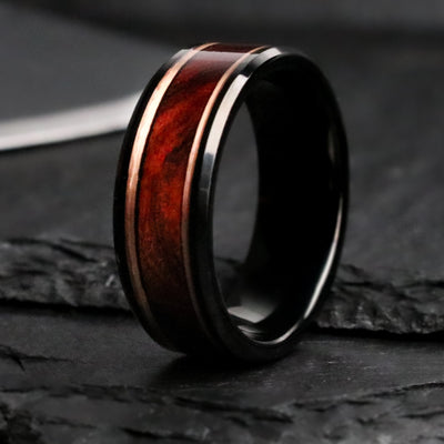 The Magnus | Rose Gold Black Ironwood Ring | Thorum
