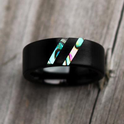Blue Paua Abalone Wedding Ring | Thorum