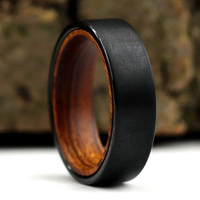 Black Tungsten and Ironwood Ring | Thorum