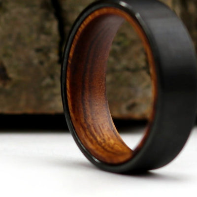 Black Tungsten and Ironwood Ring | Thorum