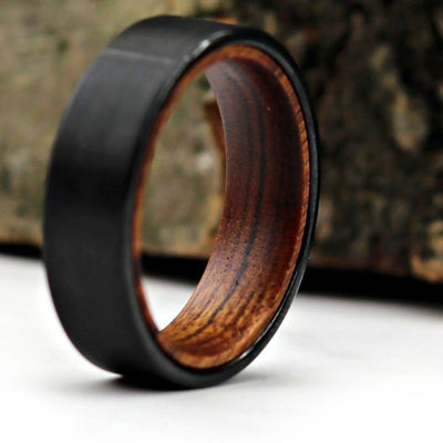 Black Tungsten and Ironwood Ring | Thorum