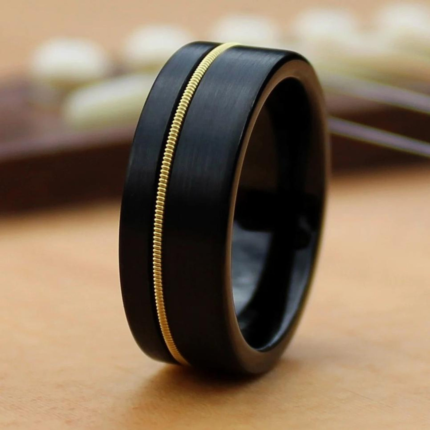 The Rhoads | Men's Black Guitar String Wedding Ring | Thorum