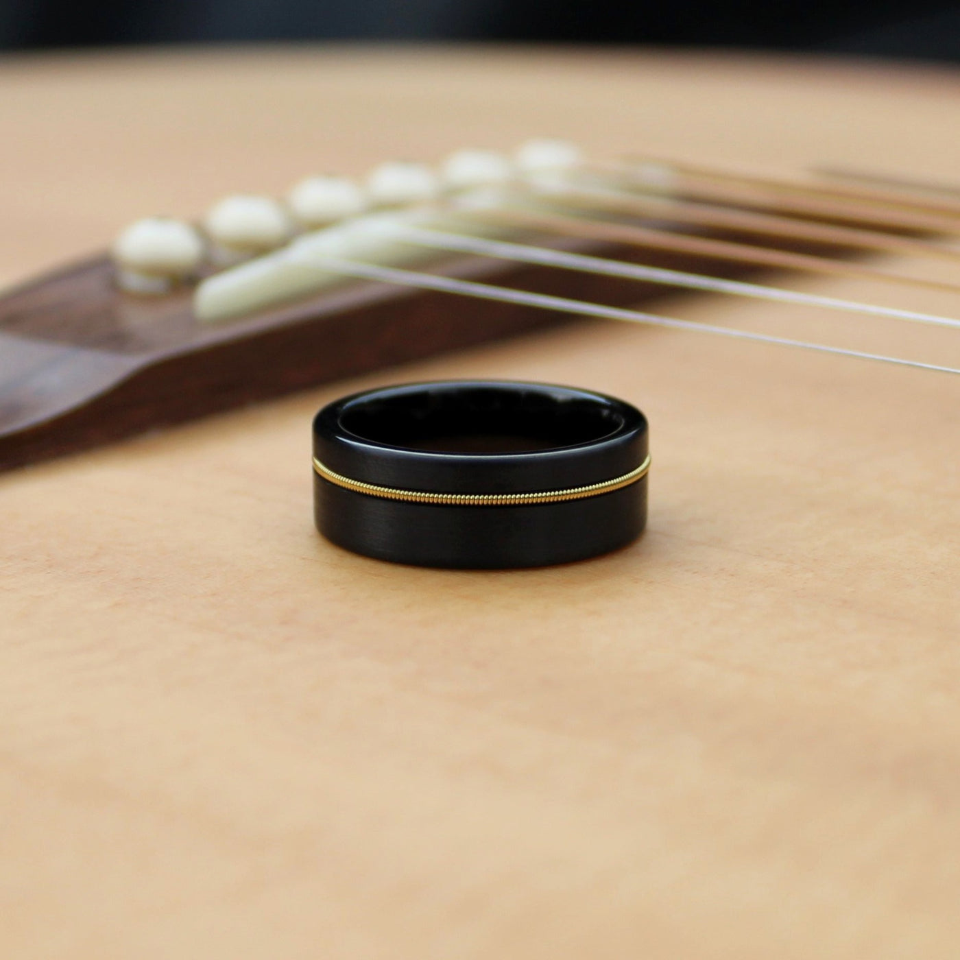 The Rhoads | Men's Black Guitar String Wedding Ring | Thorum
