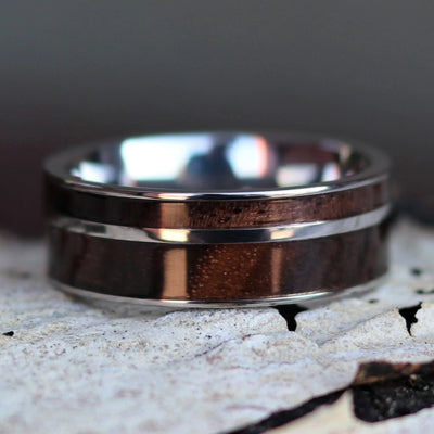 The Sawyer | 8mm Walnut Wood Wedding Ring | Thorum