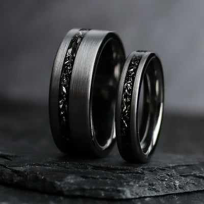 The Thor Set | Meteorite Wedding Ring Set | Thorum