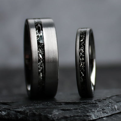 The Thor Set | Meteorite Wedding Ring Set | Thorum
