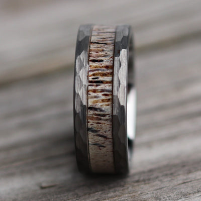 Hammered Antler Wedding Band | Thorum